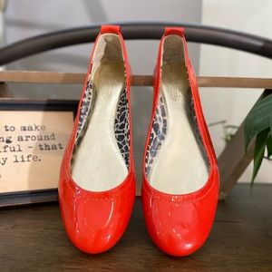 Coach patent leather red flats